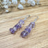 Tumbled Amethyst Drop Earrings, 1.5" Sterling Hooks